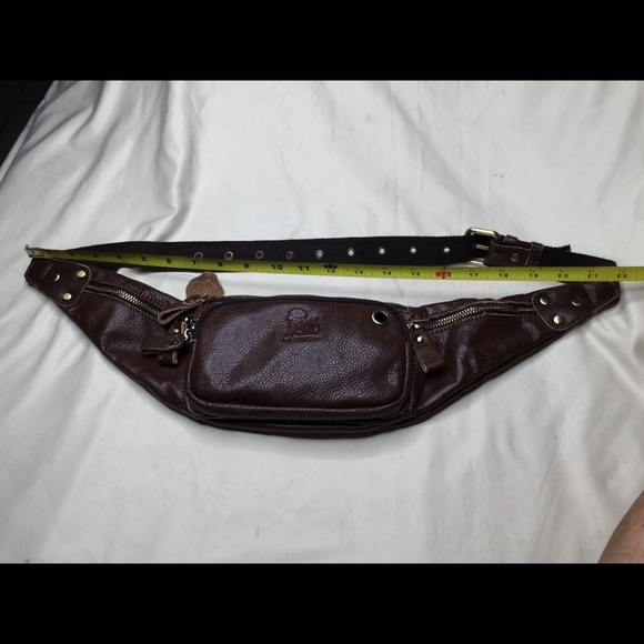Laoshizi Brown Leather Belt Bag Fanny Pack Sling - Picture 8 of 9